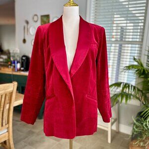 Stunning Red Velvet & Satin Cabi Ford Tuxedo Blazer Style 4623 Sz L